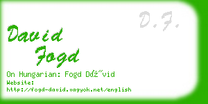 david fogd business card